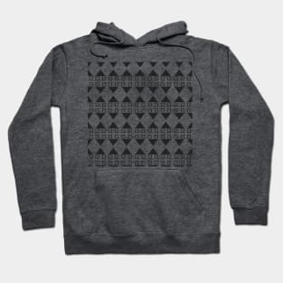 Horizontal seamless pattern with black ethnic triangles Hoodie